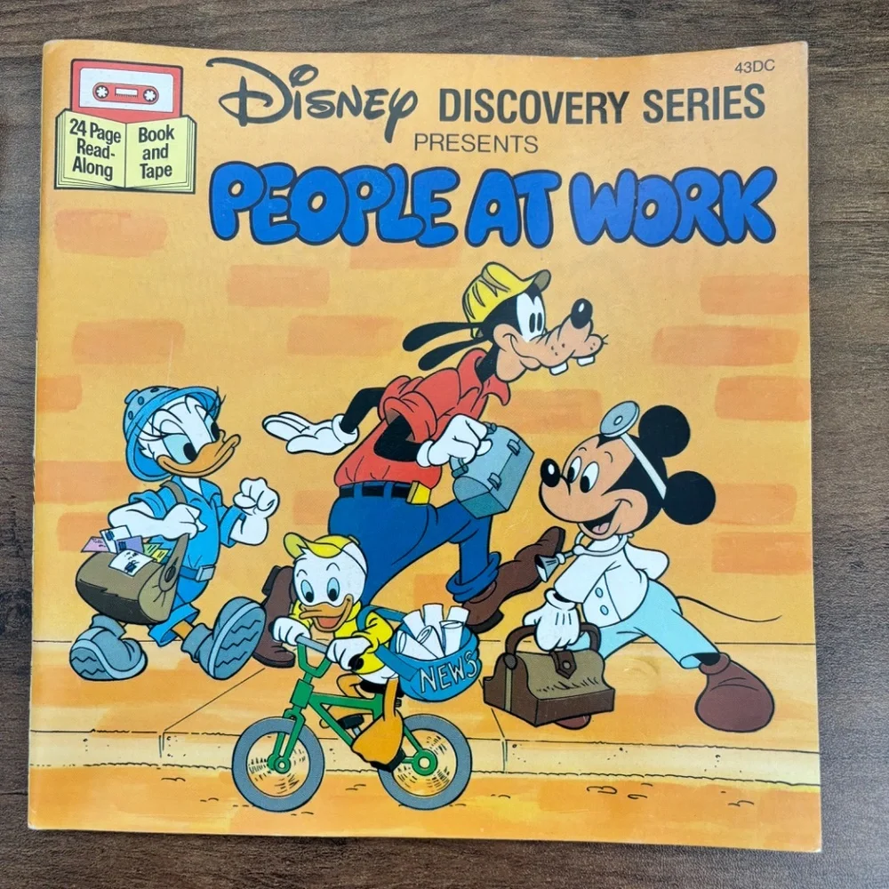 VINTAGE Walt DISNEY Discovery COUNTING FUN & PEOPLE AT WORK Read Cassette Books